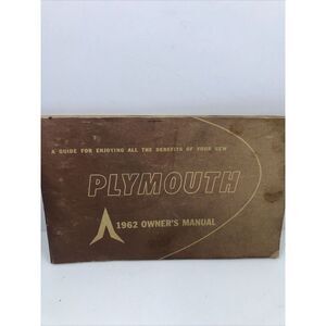 1962 Original Plymouth Owners Manual Guide. Vintage.  Please Read